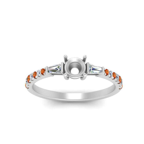 Semi Mount Delicate Antique Pave Engagement Ring