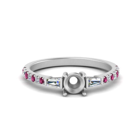 Semi Mount Delicate Antique Pave Engagement Ring