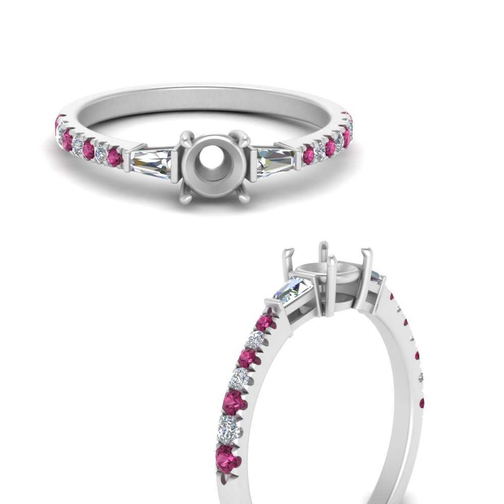 Semi Mount Delicate Antique Pave Engagement Ring