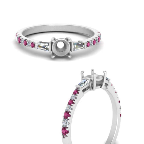 Semi Mount Delicate Antique Pave Engagement Ring