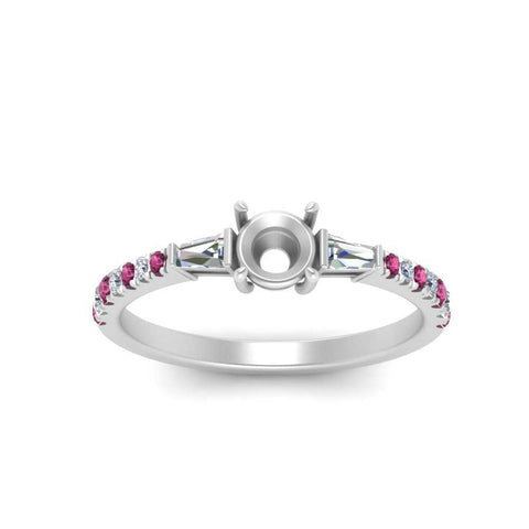 Semi Mount Delicate Antique Pave Engagement Ring