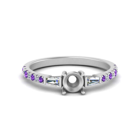 Semi Mount Delicate Antique Pave Engagement Ring