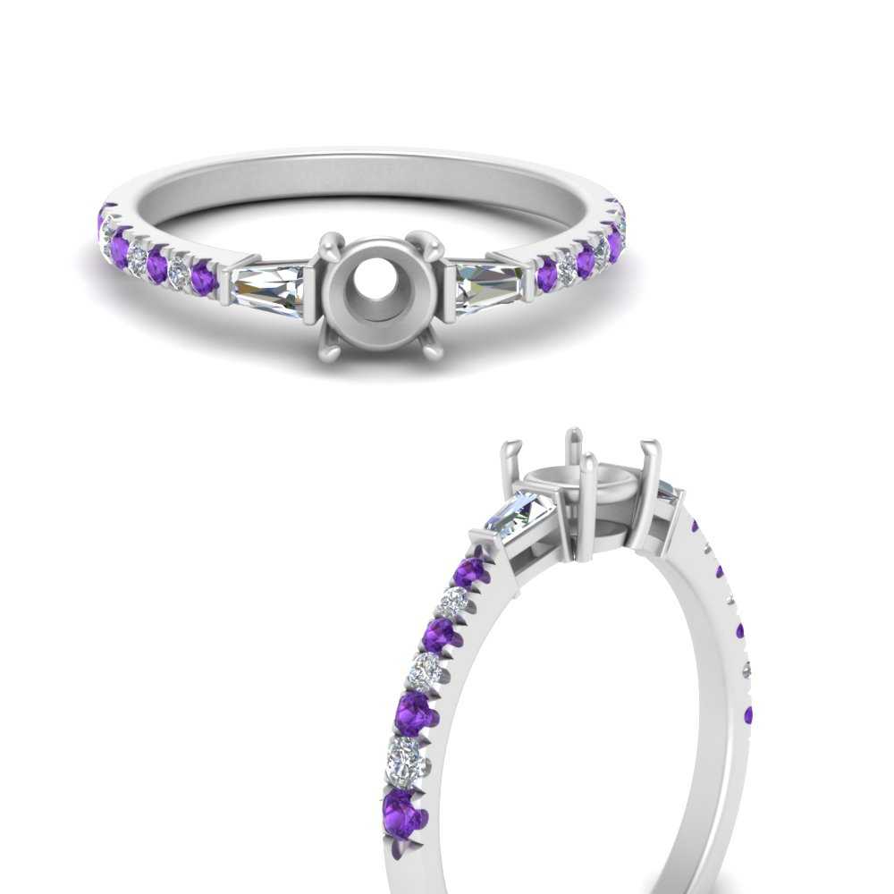 Semi Mount Delicate Antique Pave Engagement Ring