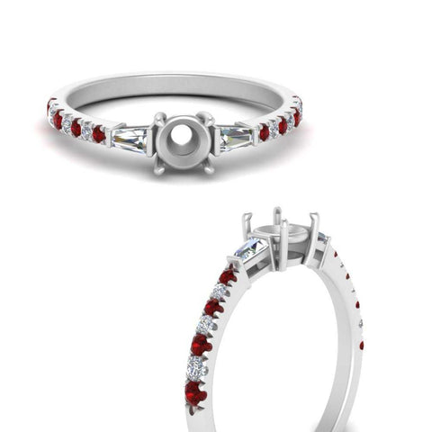 Semi Mount Delicate Antique Pave Engagement Ring