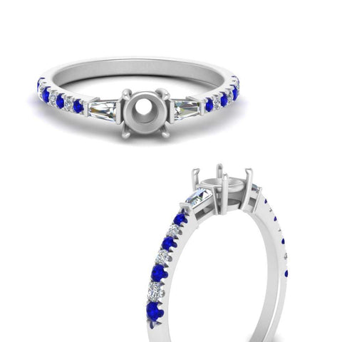 Semi Mount Delicate Antique Pave Engagement Ring