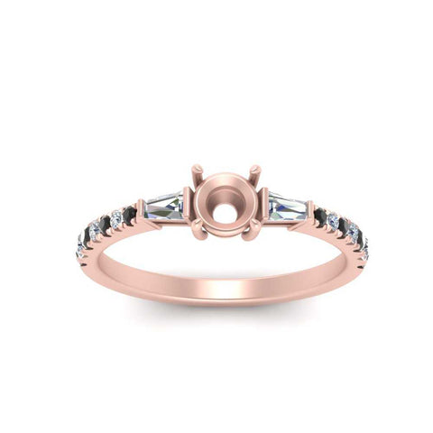 Semi Mount Delicate Antique Pave Engagement Ring