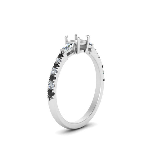 Semi Mount Delicate Antique Pave Engagement Ring