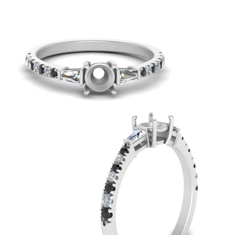 Semi Mount Delicate Antique Pave Engagement Ring