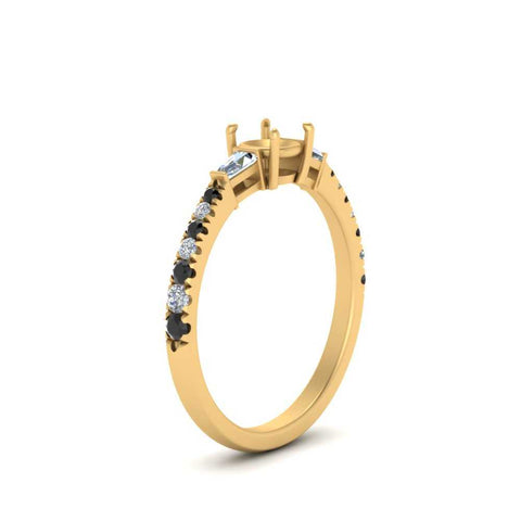 Semi Mount Delicate Antique Pave Engagement Ring