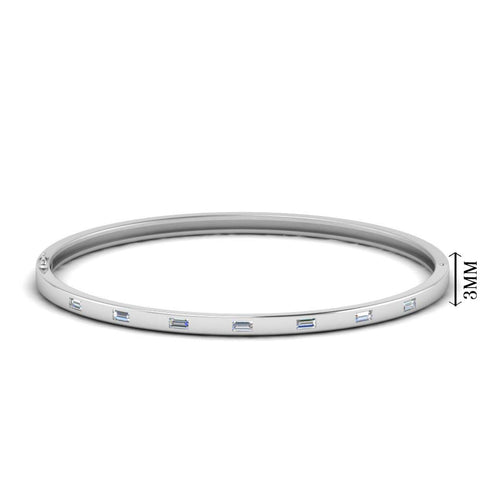 Delicate Baguette Bangle Bracelet