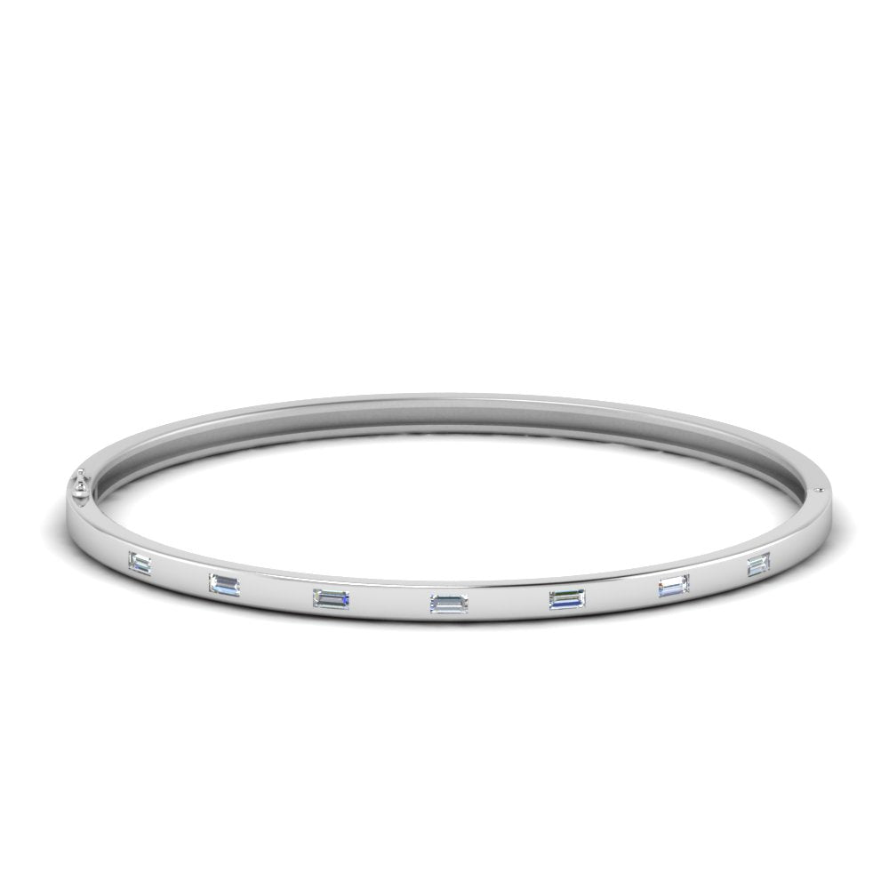 Delicate Baguette Bangle Bracelet