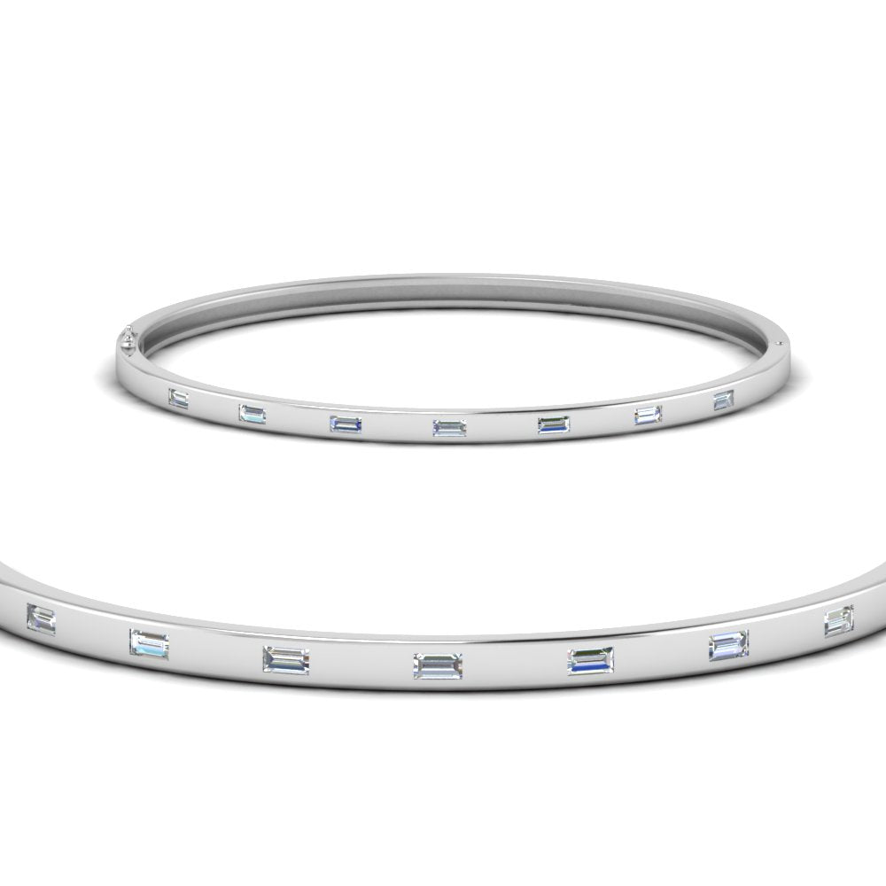 Delicate Baguette Bangle Bracelet