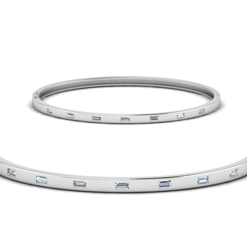 Delicate Baguette Bangle Bracelet