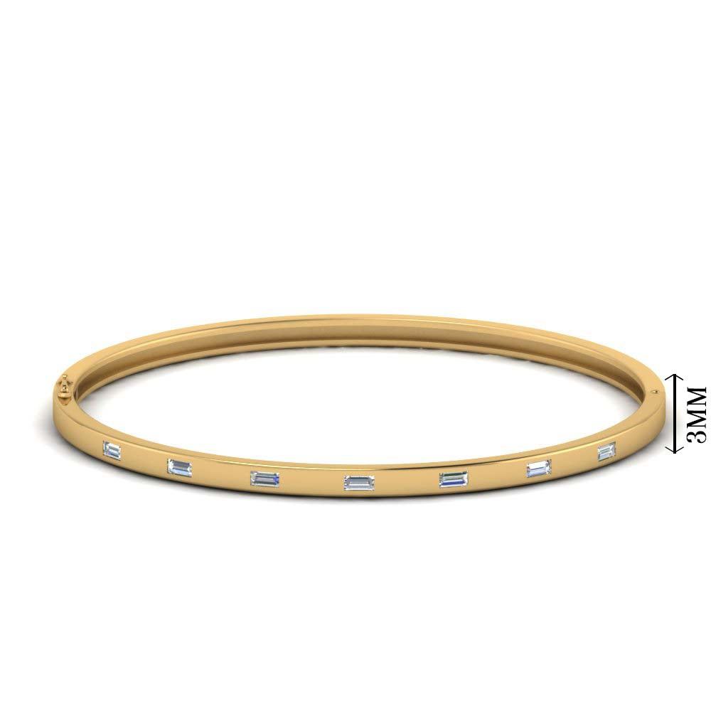 Delicate Baguette Bangle Bracelet