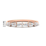 Load image into Gallery viewer, delicate-diamond-marquise-and-round-stack-wedding-band-in-rose-gold-FD11310BANGLE3-NL-RG.jpg
