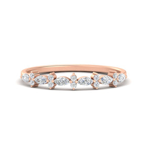 Delicate Marquise And Round Stack Band