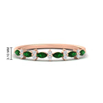 Load image into Gallery viewer, delicate-emerald-marquise-and-round-stack-wedding-band-in-rose-gold-FD11310BGEMGRANGLE3-NL-RG.jpg
