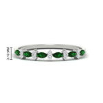 Load image into Gallery viewer, delicate-emerald-marquise-and-round-stack-wedding-band-in-white-gold-FD11310BGEMGRANGLE3-NL-WG.jpg
