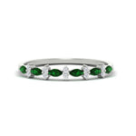 Load image into Gallery viewer, delicate-emerald-marquise-and-round-stack-wedding-band-in-white-gold-FD11310BGEMGRANGLE3-NL-WG.jpg
