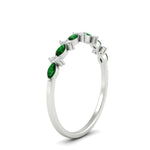 Load image into Gallery viewer, delicate-emerald-marquise-and-round-stack-wedding-band-in-white-gold-FD11310BGEMGRANGLE3-NL-WG.jpg
