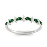 Load image into Gallery viewer, delicate-emerald-marquise-and-round-stack-wedding-band-in-white-gold-FD11310BGEMGRANGLE3-NL-WG.jpg
