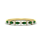 Load image into Gallery viewer, delicate-emerald-marquise-and-round-stack-wedding-band-in-yellow-gold-FD11310BGEMGRANGLE3-NL-YG.jpg
