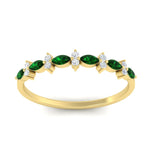 Load image into Gallery viewer, delicate-emerald-marquise-and-round-stack-wedding-band-in-yellow-gold-FD11310BGEMGRANGLE3-NL-YG.jpg
