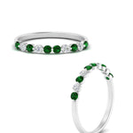 Load image into Gallery viewer, delicate-floating-emerald-wedding-band-in-white-gold-FDENS3137BGEMGRANGLE3-NL-WG
