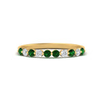 Load image into Gallery viewer, delicate-floating-emerald-wedding-band-in-yellow-gold-FDENS3137BGEMGRANGLE3-NL-YG
