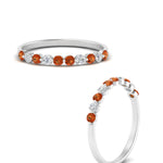 Load image into Gallery viewer, delicate-floating-orange-sapphire-wedding-band-in-white-gold-FDENS3137BGSAORANGLE3-NL-WG
