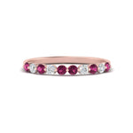 Load image into Gallery viewer, delicate-floating-pink-sapphire-wedding-band-in-rose-gold-FDENS3137BGSADRPIANGLE3-NL-RG
