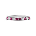 Load image into Gallery viewer, delicate-floating-pink-sapphire-wedding-band-in-white-gold-FDENS3137BGSADRPIANGLE3-NL-WG
