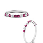 Load image into Gallery viewer, delicate-floating-pink-sapphire-wedding-band-in-white-gold-FDENS3137BGSADRPIANGLE3-NL-WG
