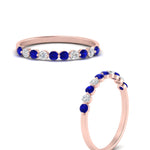 Load image into Gallery viewer, delicate-floating-sapphire-wedding-band-in-rose-gold-FDENS3137BGSABLANGLE3-NL-RG
