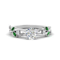 Thumbnail 34 - delicate-flower-round-diamond-ring-with-emerald-in-white-gold-FDENR2598RORGEMGR-NL-WG