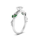 Thumbnail 37 - delicate-flower-round-diamond-ring-with-emerald-in-white-gold-FDENR2598RORGEMGR-NL-WG