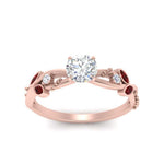 Load image into Gallery viewer, delicate-flower-round-diamond-ring-with-ruby-in-rose-gold-FDENR2598RORGRUDR-NL-RG
