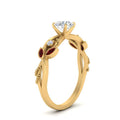 Thumbnail 56 - delicate-flower-round-diamond-ring-with-ruby-in-yellow-gold-FDENR2598RORGRUDR-NL-YG