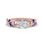 Load image into Gallery viewer, delicate-flower-round-diamond-ring-with-sapphire-in-rose-gold-FDENR2598RORGSABL-NL-RG
