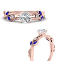 Thumbnail 17 - delicate-flower-round-diamond-ring-with-sapphire-in-rose-gold-FDENR2598RORGSABL-NL-RG