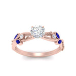 Load image into Gallery viewer, delicate-flower-round-diamond-ring-with-sapphire-in-rose-gold-FDENR2598RORGSABL-NL-RG
