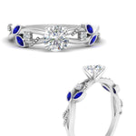 Load image into Gallery viewer, delicate-flower-round-diamond-ring-with-sapphire-in-white-gold-FDENR2598RORGSABL-NL-WG

