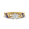 Thumbnail 24 - delicate-flower-round-diamond-ring-with-sapphire-in-yellow-gold-FDENR2598RORGSABL-NL-YG