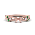 Load image into Gallery viewer, delicate-flower-semi-mount-diamond-ring-with-emerald-in-rose-gold-FDENR2598SMRGEMGR-NL-RG
