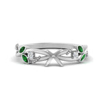 Load image into Gallery viewer, delicate-flower-semi-mount-diamond-ring-with-emerald-in-white-gold-FDENR2598SMRGEMGR-NL-WG
