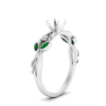 Load image into Gallery viewer, delicate-flower-semi-mount-diamond-ring-with-emerald-in-white-gold-FDENR2598SMRGEMGR-NL-WG
