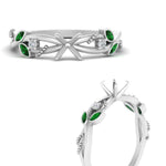 Load image into Gallery viewer, delicate-flower-semi-mount-diamond-ring-with-emerald-in-white-gold-FDENR2598SMRGEMGR-NL-WG
