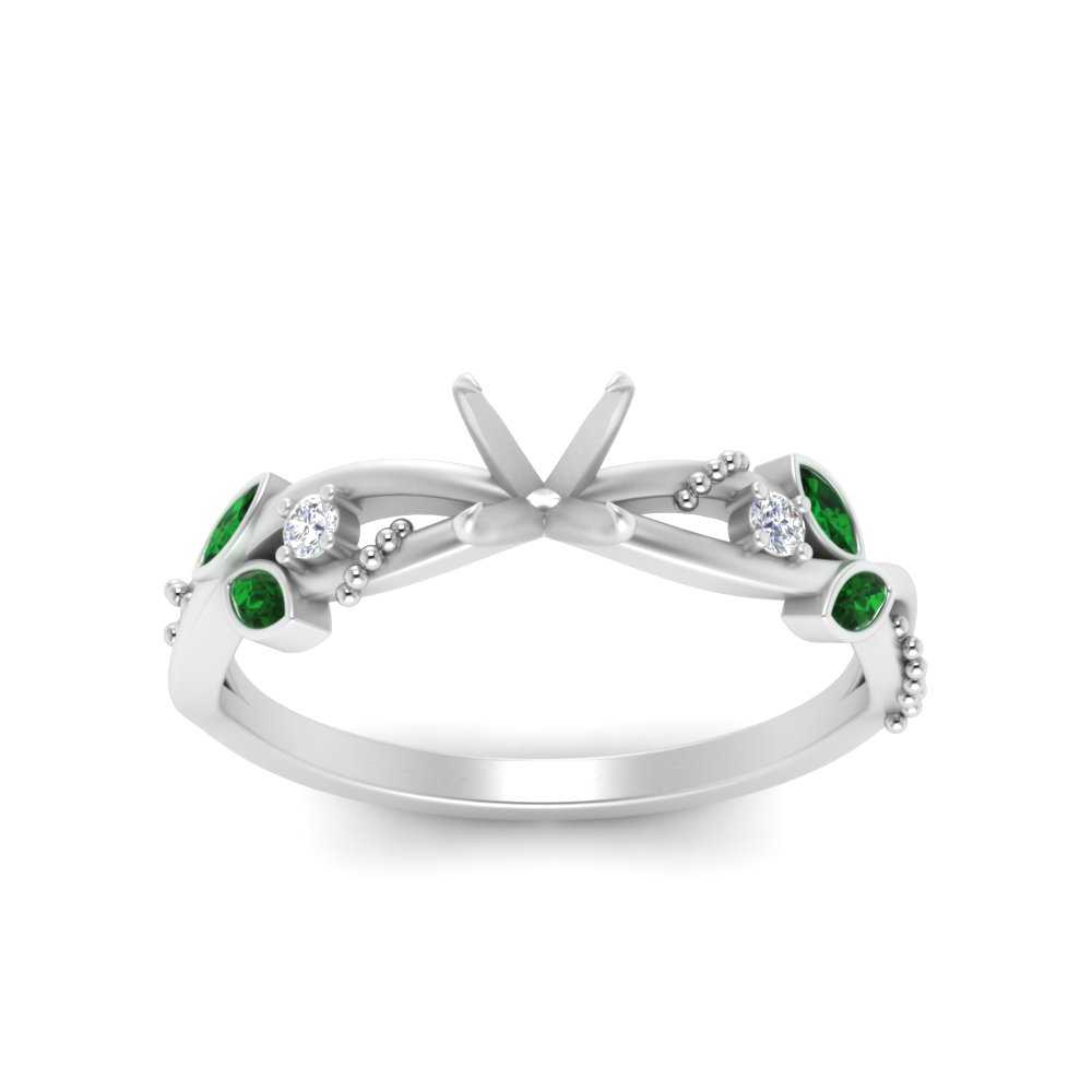 delicate-flower-semi-mount-diamond-ring-with-emerald-in-white-gold-FDENR2598SMRGEMGR-NL-WG