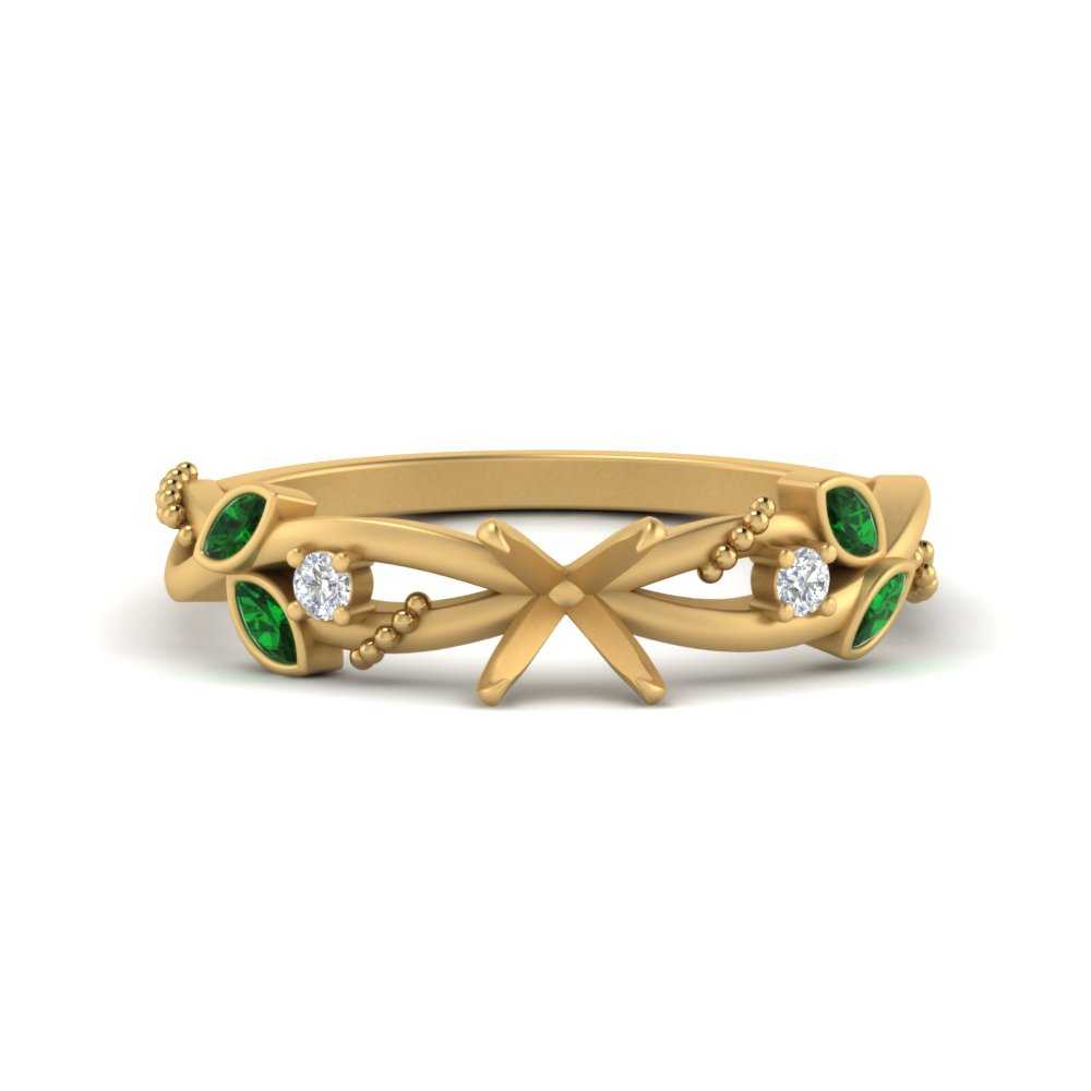 delicate-flower-semi-mount-diamond-ring-with-emerald-in-yellow-gold-FDENR2598SMRGEMGR-NL-YG