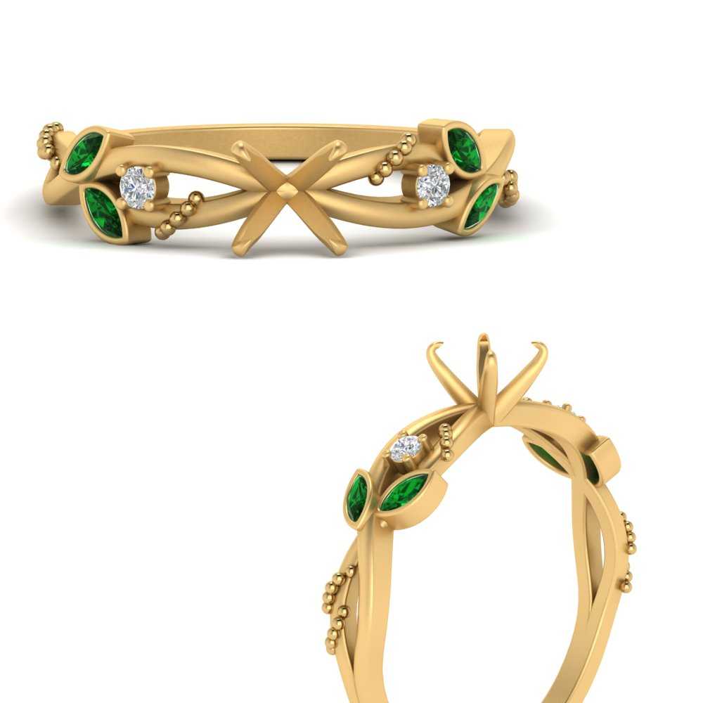 delicate-flower-semi-mount-diamond-ring-with-emerald-in-yellow-gold-FDENR2598SMRGEMGR-NL-YG